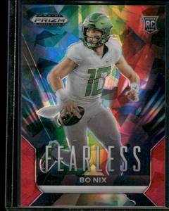 lot 95 image: Bo Nix RC 2024 Prizm Fraft Picks Fearless #112  Denver Broncos Football Card