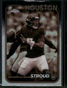lot 99 image: CJ Stroud  2024 Topps Chrome Sepia Refractor #83  Houston Texans Football Card