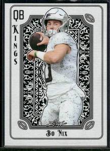 lot 100 image: Bo Nix RC 2024 Leaf QB Burger King Minnesota Vikings #1  Denver Broncos Football Card