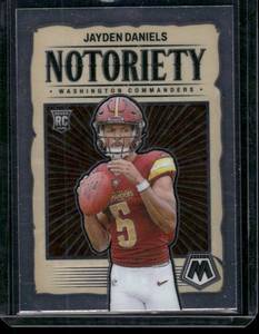 lot 26 image: Jayden Daniels RC 2024 Panini Mosaic Notoriety #19  Washington Commanders Football Card