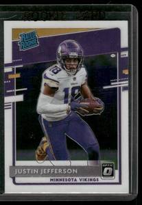 lot 28A image: Justin Jefferson RC 2020 Donruss Optic Rated Rookies #163  Minnesota Vikings Football Card