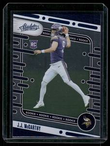 lot 165 image: J.J. McCarthy  2024 Panini Absolute #110  Minnesota Vikings Football Card