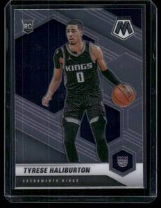 lot 142 image: Tyrese Haliburton RC 2021 Panini Mosaic #204  Sacramento Kings Basketball Card