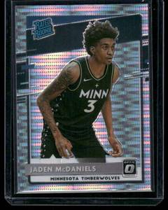 lot 147 image: Jaden McDaniels RC 2020 Donruss Optic Rated Classic Rookies Preview #178  Minnesota Timberwolves Basketball Card