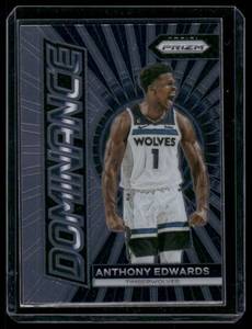 lot 149 image: Anthony Edwards  2023 Panini Prizm Dominance #15  Minnesota Timberwolves Basketball Card