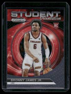 lot 278 image: Bronny James Jr. RC 2024 Prizm Classic Draft Picks #25  Los Angeles Lakers Basketball Card
