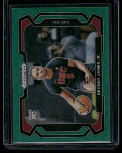 lot 282 image: Bronny James Jr.  2024 Prizm Draft Picks Green #86  Los Angeles Lakers Basketball Card