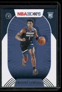 lot 55 image: Anthony Edwards RC 2020 Hoops #216  Minnesota Timberwolves Basketball Card