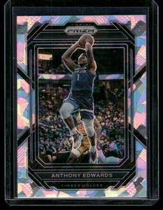 lot 200 image: Anthony Edwards  2022 Panini Prizm Cracked Ice #56  Minnesota Timberwolves Basketball Card