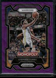 lot 212 image: Stephen Curry  2024 Panini Prizm Purple Wave Refractor #10  Golden State Warriors Basketball Card