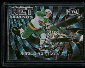 lot 213 image: Kirill Kaprizov Insert RC 2020 Skybox Metal Universe Net Deposits #ND-1  Minnesota Wild Hockey Card