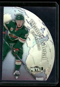 lot 216 image: Kirill Kaprizov Silver Die Cut  2022 Metal Universe Planet Metal #8  Minnesota Wild Hockey Card