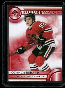 lot 217 image: Connor Bedard RC 2023 SP Authentic Future Watch Acetate #110  Chicago Blackhawks Hockey Card