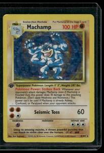 lot 316 image: Machamp 1st Edition Rare Holo    #8   Pokemon Card