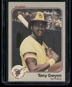 lot 89A image: Tony Gwynn RC 1983 Fleer #360 Rookie Baseball Card