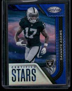 lot 120A image: Davante Adams 75 2022 Certified Stars #CS-18, numbered 3575, Football Card