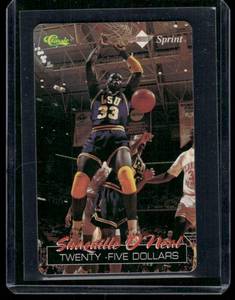 lot 124A image: Shaquille ONeal Calling Card Limited Edition 6000 1995 Classic Sprint Basketball Card