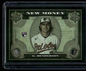 lot 129A image: Gunnar Henderson RC 2023 Topps New Money #NM-1 Rookie Baseball Card