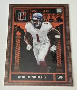 lot 15A image: Malik Nabers RC 2025 Topps Odyssey #0-7 Rookie Football Card