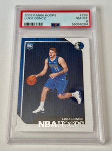 lot 18A image: Luka Doncic RC PSA 8 NM-MT 2018 Panini Hoops #268 Rookie Basketball Card
