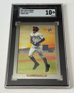 lot 21A image: Kyle Lewis RC SGC 10 Gem Mint 2020 Topps Chrome Tirkey Red #TRC-89 Rookie Baseball Card