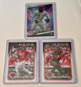 lot 62A image: Elly De La Cruz 3 Card RC Rookie Baseball Card Lot