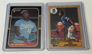 lot 63A image: Bo Jackson 2 Card RC Lot Donruss and Topps Rookie Baseball Cards