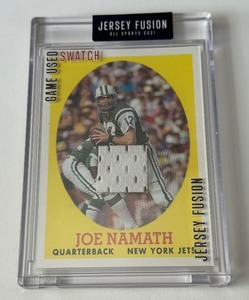 lot 65A image: Joe Namath Game Used Jersey Fustion JF-JN73W Football Card