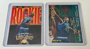 lot 80A image: Kevin Garnett 2 RC Lot Rookie Minnesota Timberwolves Basketball Cards