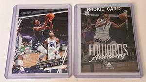 lot 81A image: Anthony Edwards 2 RC Lot Luminance and Prestige Rookie Minnesota Timberwolves Basketball Cards