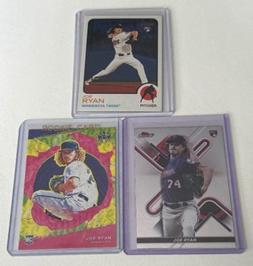 lot 133A image: Joe Ryan 3 Card RC Lot Topps Finest, Heritage, Diamond Kings - Rookie Minnesota Twins Baseball Cards