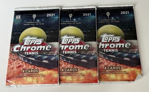 lot 140A image: 2021 Topps Chrome Tennis 3 Pack Lot