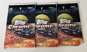 lot 142A image: 2021 Topps Chrome Tennis 3 Pack Lot