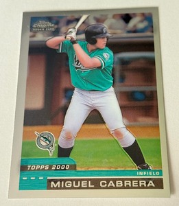 lot 8 image: Miguel Cabrera RC 2000 Topps Chrome Traded & Rookies #T40  Florida Marlins Baseball Card