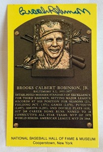 lot 7A image: Brooks Robinson Signed National Baseball Hall of Fame Museum Post Card