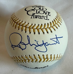 lot 12B image: Robin Yount Signed Baseball With PSADNA COA On Rawlings Official Gold Glove Ball - Milwaukee Brewers