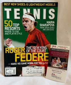 lot 21B image: Roger Federer Signed Tennis Magazine with JSA COA