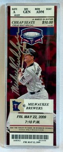 lot 36B image: Michael Cuddyer Signed Ticket From Hit For Cycle Game May 22, 2009 Minnesota Twins Baseball
