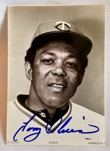 lot 37B image: Tony Oliva Signed Team Issue Photo With JSA COA Minnesota Twins Baseball