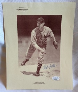 lot 41B image: Bob Feller Signed Photo With JSA COA - Baseball