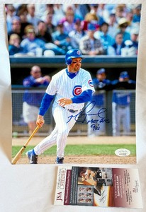 lot 44B image: Mark Grace Signed 8x10 Photo with JSA COA - Inscribed Most Hits 90s - Chicago Cubs Baseball