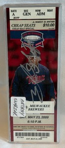 lot 50B image: Anthony Swarzak Signed Ticket From MLB Debut May 23, 2009 Minnesota Twins Baseball
