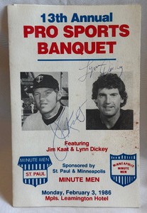 lot 302A image: Jim Kaat, Lynn Dickey and More Signed 1986 Pro Sports Banquet Program