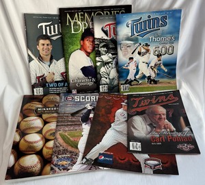 lot 75B image: (8) Misc Minnesota Twins Magazines, Programs, Scorecards, Yearbook