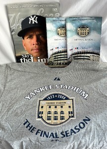 lot 76B image: Yankee Stadium Final Season T-Shirt Size XL  2 Final Season Fan Guides and Yearbook