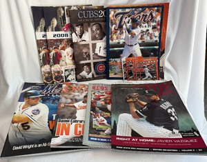 lot 78B image: (2) 2008 Baseball Yearbook s- Cubs, Indians, Mets, Orioles, Reds, White Sox, Tigers