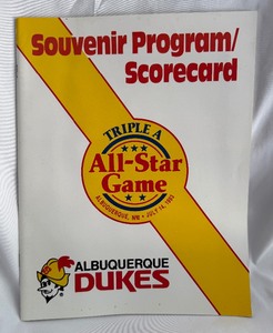 lot 79B image: 1989 Triple A All0Star Game Program and Scorecard - Chipper Jones and Jim Thome