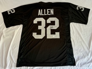 lot 22B image: Marcus Allen Signed Oakland Raiders Football Jersey with Beckett COA