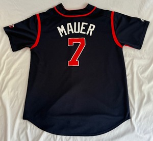 lot 25B image: Joe Mauer Size L Minnesota Twins Majestic Baseball Jersey