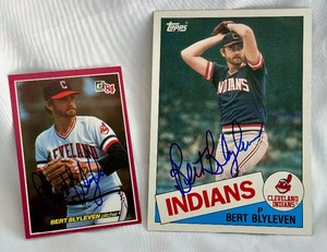 lot 58B image: (2) Bert Blyleven Signed Oversized Baseball Cards - Minnesota Twins